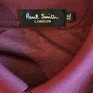 Paul Smith XXL maroon 3 button  one pocket short sleeve polo shirt